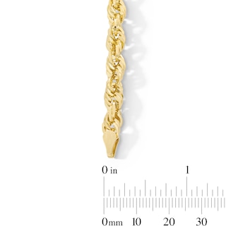 5.5mm Double Glitter Rope Chain Bracelet in Solid 10K Gold - 8.5”