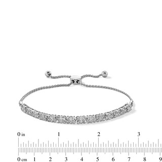 0.25 CT. T.W. Diamond Zig-Zag Bolo Bracelet in Sterling Silver - 9.5”