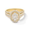 Thumbnail Image 1 of 1.20 CT. T.W. Oval-Shaped Multi-Diamond Frame Multi-Row Engagement Ring in 14K Gold