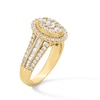 1.20 CT. T.W. Oval-Shaped Multi-Diamond Frame Multi-Row Engagement Ring in 14K Gold