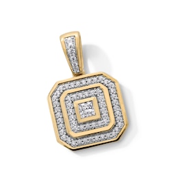 0.75 CT. T.W. Square-Cut Certified Lab-Created Diamond Double Frame Necklace Charm in 10K Gold (F/SI2)