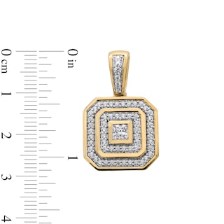 0.75 CT. T.W. Square-Cut Certified Lab-Created Diamond Double Frame Necklace Charm in 10K Gold (F/SI2)