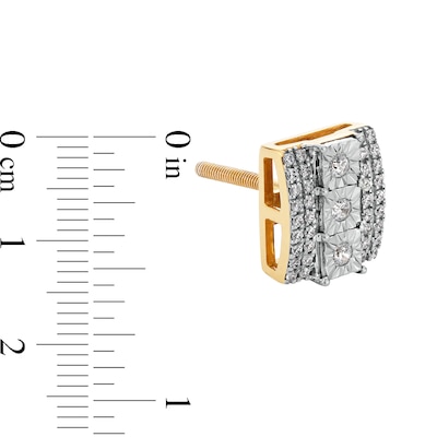 0.25 CT. T.W. Diamond Rectangle Stud Earrings in 10K Gold