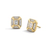 0.50 CT. T.W. Emerald-Cut Certified Lab-Created Diamond Frame Bezel-Set Stud Earrings in 10K Gold (F/SI2)