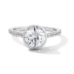 2.30 CT. T.W. Certified Lab-Created Diamond Bezel-Set Engagement Ring in 14K White Gold (F/VS2)