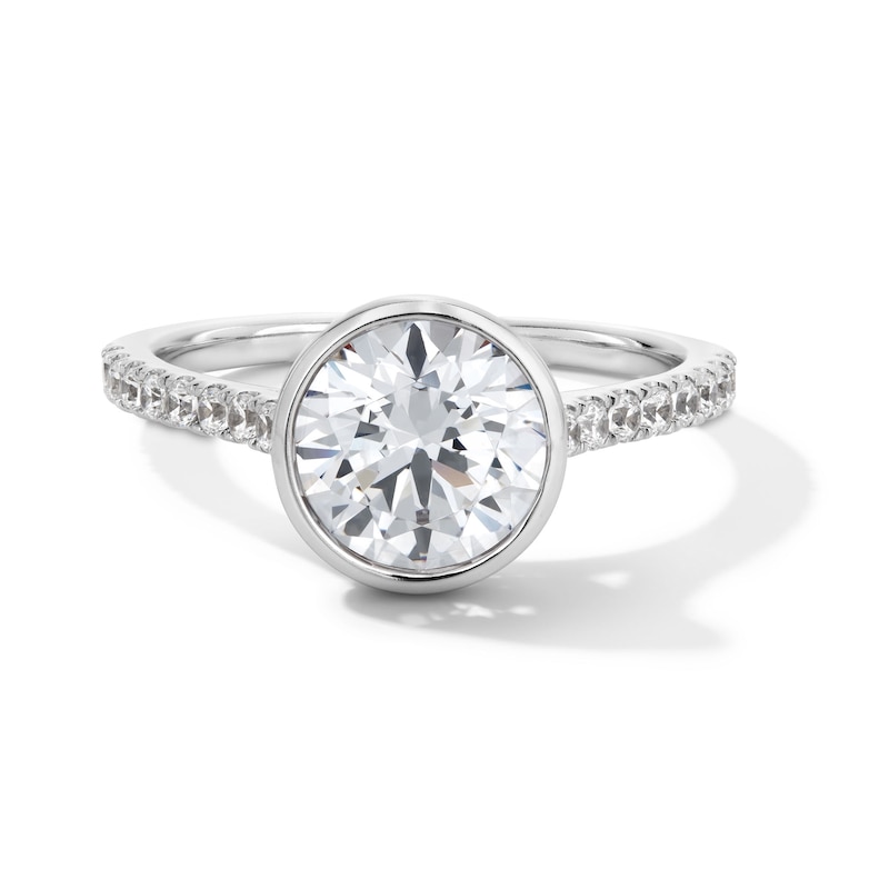 Main Image 1 of 2.30 CT. T.W. Certified Lab-Created Diamond Bezel-Set Engagement Ring in 14K White Gold (F/VS2)