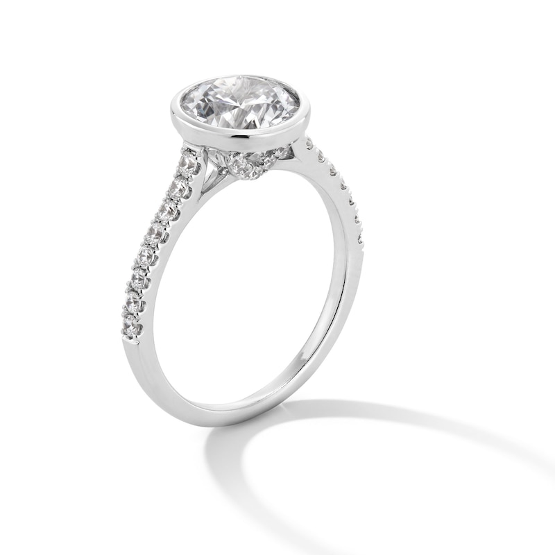 Main Image 2 of 2.30 CT. T.W. Certified Lab-Created Diamond Bezel-Set Engagement Ring in 14K White Gold (F/VS2)