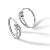 Thumbnail Image 1 of 0.20 CT. T.W. Diamond Swirl Hoop Earrings in Sterling Silver