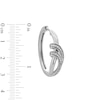 Thumbnail Image 3 of 0.20 CT. T.W. Diamond Swirl Hoop Earrings in Sterling Silver