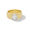 2.00 CT. Oval Certified Lab-Created Diamond Solitaire Wide Band Engagement Ring in 14K Gold (F/VS2)