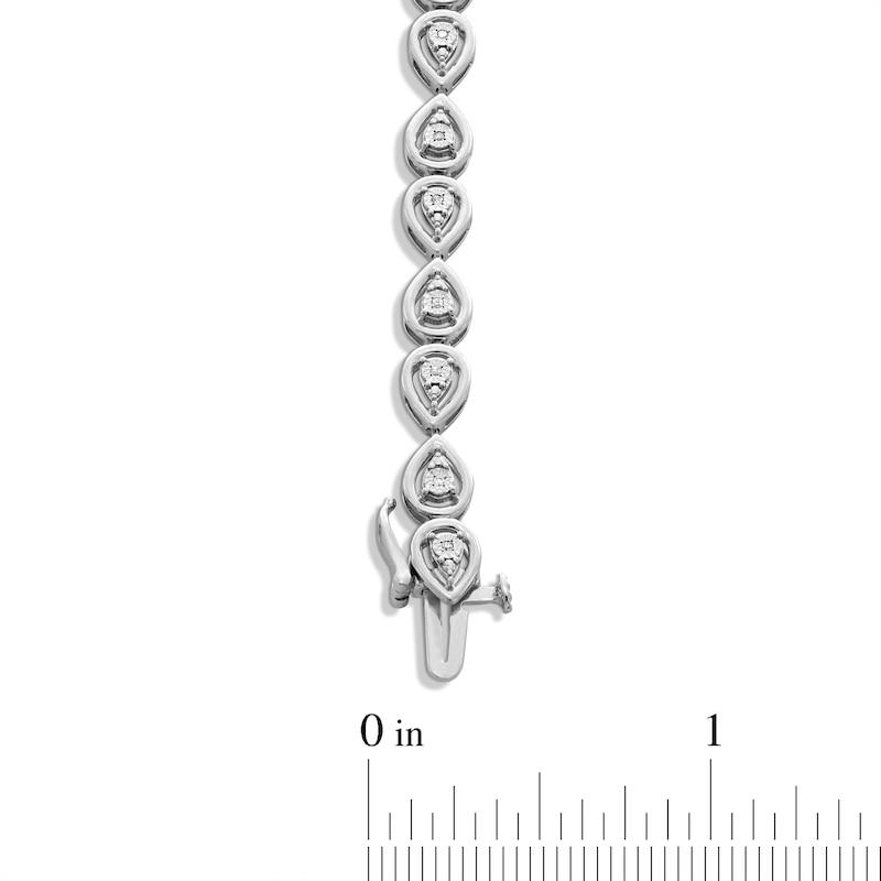 0.10 CT. T.W. Diamond Pear-Shaped Mirror Link Bracelet in Sterling Silver - 7.25”