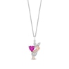 Disney Treasures Winnie the Pooh Pink Lab-Created Sapphire and Diamond Accent Piglet Pendant in Sterling Silver