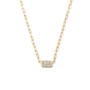 Thumbnail Image 1 of 0.23 CT. T.W. Rectangle Multi-Diamond Sideways Necklace in Sterling Silver with 14K Gold Plate