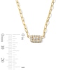 Thumbnail Image 4 of 0.23 CT. T.W. Rectangle Multi-Diamond Sideways Necklace in Sterling Silver with 14K Gold Plate