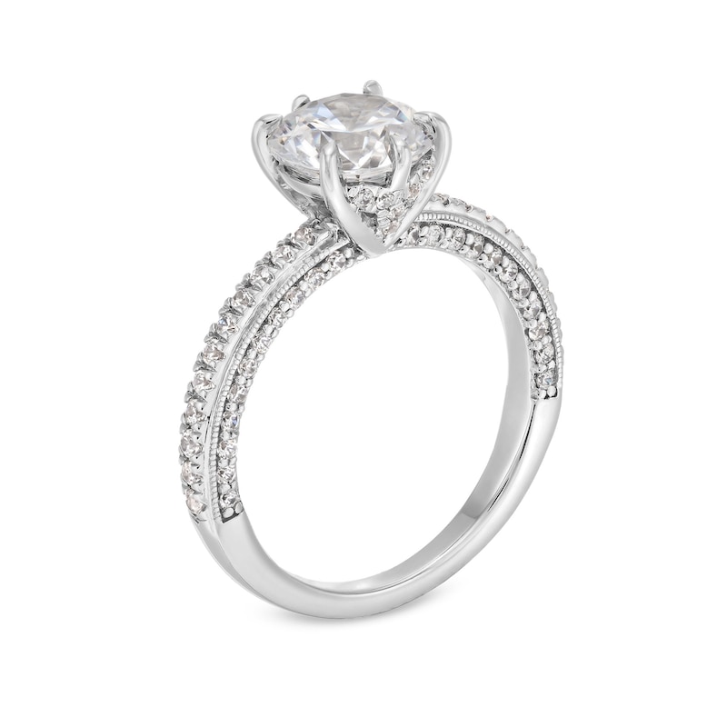 Main Image 2 of 2.50 CT. T.W. Certified Lab-Created Diamond Vintage-Style Engagement Ring in 14K White Gold (F/VS2)