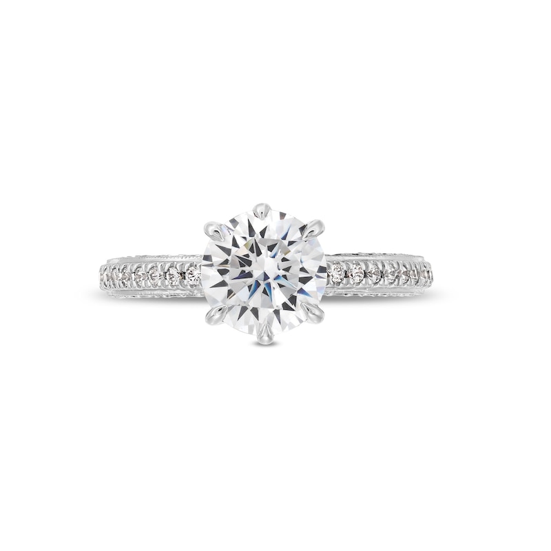 Main Image 3 of 2.50 CT. T.W. Certified Lab-Created Diamond Vintage-Style Engagement Ring in 14K White Gold (F/VS2)