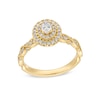 Thumbnail Image 1 of 0.60 CT. T.W. Oval Diamond Double Frame Twist Shank Vintage-Style Engagement Ring in 14K Gold