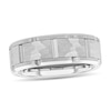 Thumbnail Image 1 of 8.0mm Hammered Brick Pattern Comfort-Fit Engravable Wedding Band in Tungsten (1 Line)