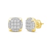 0.50 CT. T.W. Cushion-Shaped Certified Lab-Created Multi-Diamond Frame Stud Earrings in 10K Gold (F/SI2)