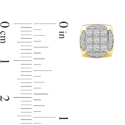 0.50 CT. T.W. Cushion-Shaped Certified Lab-Created Multi-Diamond Frame Stud Earrings in 10K Gold (F/SI2)