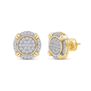 0.50 CT. T.W. Certified Lab-Created Multi-Diamond Frame Stud Earrings in 10K Gold (F/SI2)