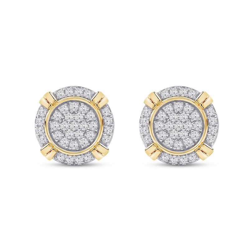 0.50 CT. T.W. Certified Lab-Created Multi-Diamond Frame Stud Earrings in 10K Gold (F/SI2)