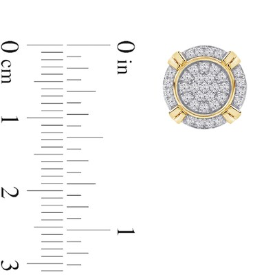 0.50 CT. T.W. Certified Lab-Created Multi-Diamond Frame Stud Earrings in 10K Gold (F/SI2)