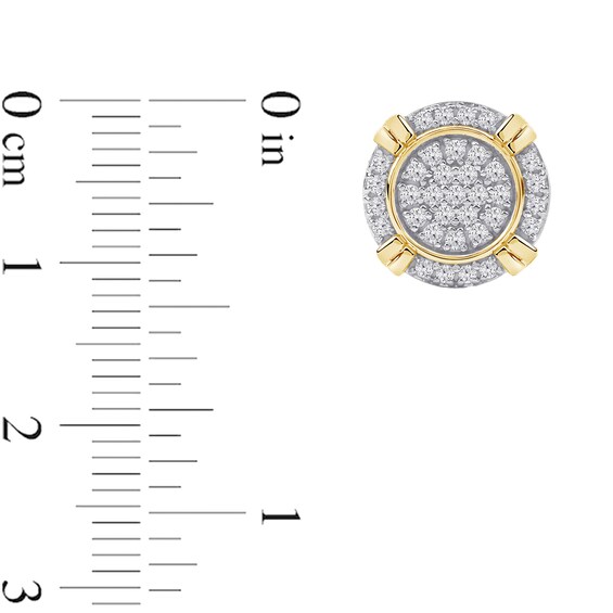 0.50 CT. T.W. Certified Lab-Created Multi-Diamond Frame Stud Earrings in 10K Gold (F/SI2)