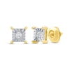 CT. T.W. Certified Lab-Created Diamond Miracle Square Frame Solitaire Stud Earrings in 10K Gold (F/SI2