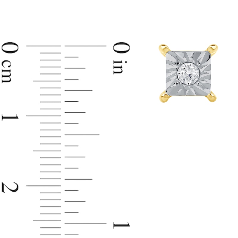 CT. T.W. Certified Lab-Created Diamond Miracle Square Frame Solitaire Stud Earrings in 10K Gold (F/SI2