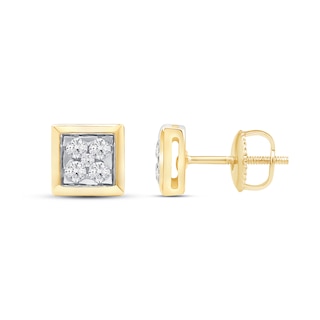 0.25 CT. T.W. Certified Lab-Created Diamond Square Frame Stud Earrings in 10K Gold (F/SI2)