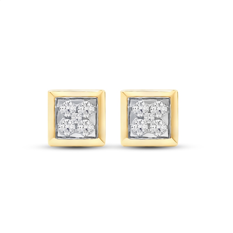 0.25 CT. T.W. Certified Lab-Created Diamond Square Frame Stud Earrings in 10K Gold (F/SI2)