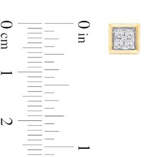 0.25 CT. T.W. Certified Lab-Created Diamond Square Frame Stud Earrings in 10K Gold (F/SI2)