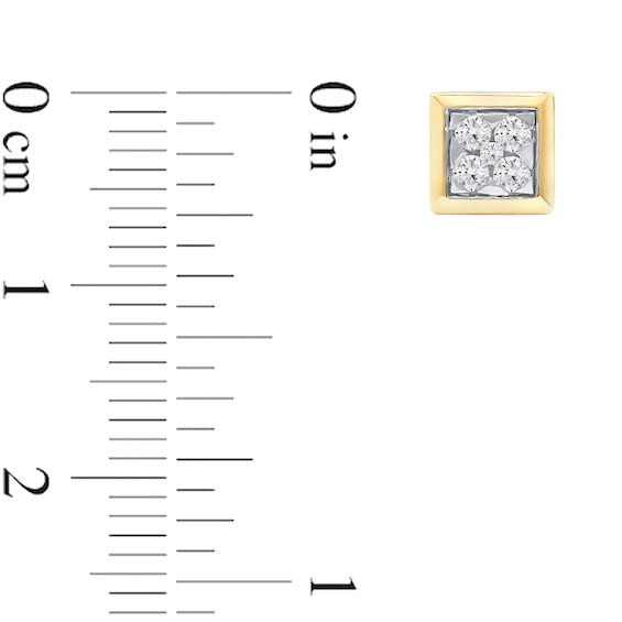 0.25 CT. T.W. Certified Lab-Created Diamond Square Frame Stud Earrings in 10K Gold (F/SI2)