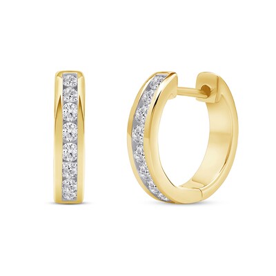 0.50 CT. T.W. Certified Lab-Created Diamond Channel-Set Hoop Earrings in 10K Gold (F/SI2)