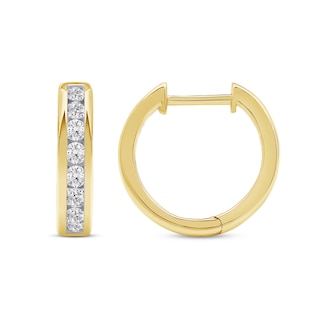 0.50 CT. T.W. Certified Lab-Created Diamond Channel-Set Hoop Earrings in 10K Gold (F/SI2)