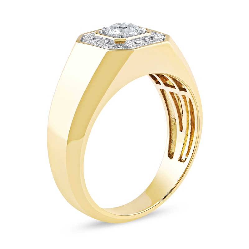 Main Image 2 of 0.75 CT. T.W. Canadian Certified Diamond Octagon Frame Ring in 14K Gold (I/I2)