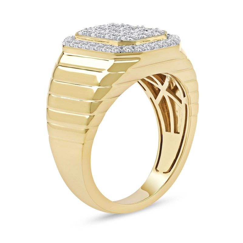 Main Image 2 of 1.25 CT. T.W. Certified Lab-Created Multi-Diamond Octagon Frame Ring in 10K Gold (F/SI2)