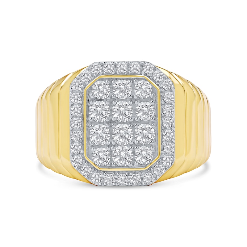 Main Image 3 of 1.25 CT. T.W. Certified Lab-Created Multi-Diamond Octagon Frame Ring in 10K Gold (F/SI2)