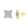 0.40 CT. T.W. Square Multi-Diamond Frame Stud Earrings in 10K Gold