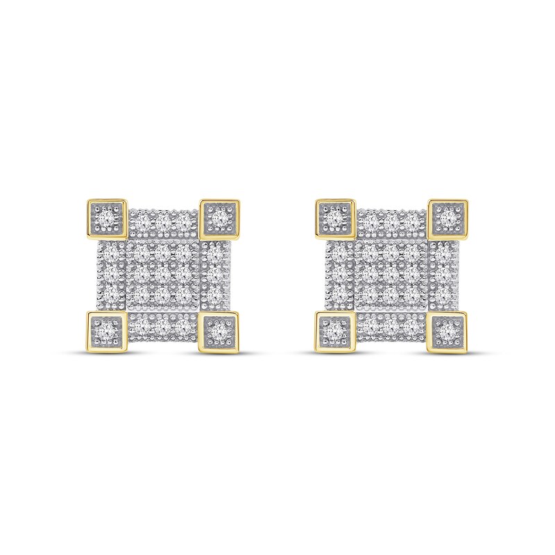 0.40 CT. T.W. Square Multi-Diamond Frame Stud Earrings in 10K Gold