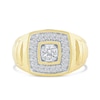 0.75 CT. T.W. Canadian Certified Diamond Cushion-Shaped Frame Ribbed Shank Ring in 14K Gold (I/I2)