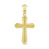 0.50 CT. T.W. Diamond Bevelled Edged Cross Necklace Charm in 10K Gold