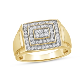 0.50 CT. T.W. Rectangle Multi-Diamond Double Frame Ring in 10K Gold