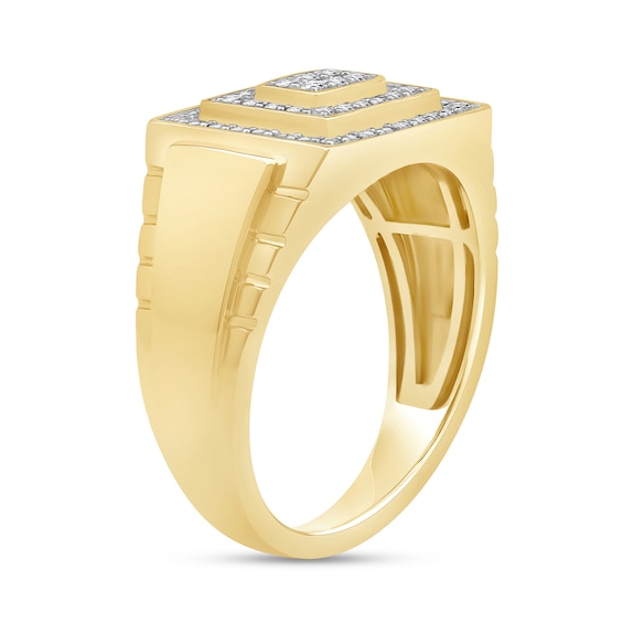 0.50 CT. T.W. Rectangle Multi-Diamond Double Frame Ring in 10K Gold