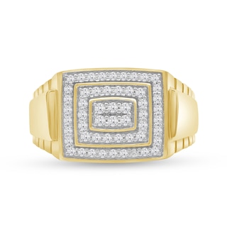 0.50 CT. T.W. Rectangle Multi-Diamond Double Frame Ring in 10K Gold