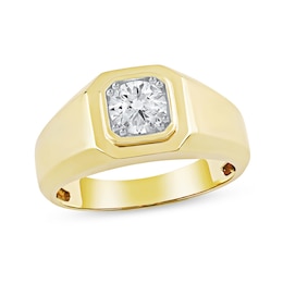 1.00 CT. Canadian Certified Diamond Solitaire Cushion Frame Octagon-Top Ring in 14K Gold (I/I2)