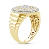 1.33 CT. T.W. Certified Lab-Created Multi-Diamond Double Frame Ribbed Shank Ring in 10K Gold (F/SI2)