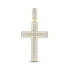 CT. T.W. Certified Lab-Created Diamond Frame Cross Necklace Charm in 10K Gold (F/SI2