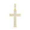 CT. T.W. Certified Lab-Created Diamond Frame Cross Necklace Charm in 10K Gold (F/SI2